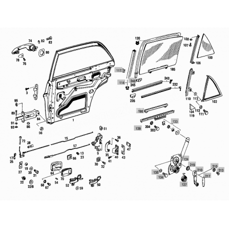 A1157350709 1157350709 MERCEDES W115 SOL ARKA KELEBEK CAMI ORJİNAL