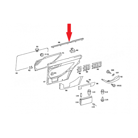 A1267370182 1267370182 MERCEDES W126 SOL ARKA KAPI SÜS ÇITASI ORJİNAL