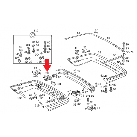 A1268803814 1268803814 W126 ARKA TAMPON TUTUCU ORJİNAL