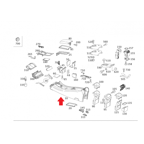 A2036806550 2036806550 MERCEDES W203 ORTA KONSOL KOL DAYAMA ORJİNAL