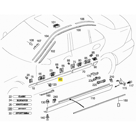 A2036904962 2036904962 MERCEDES W203 SOL ÖN KAPI ÇITASI TAYVAN