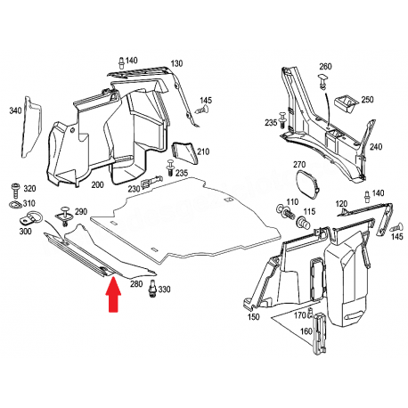 A2036930133 2036930133 MERCEDES W203 W209 BAGAJ TABANI ÖN MUHAFAZASI ORJİNAL