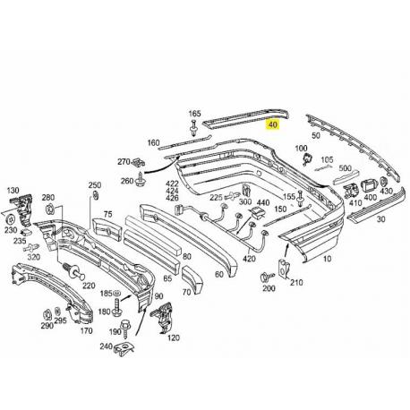 A2038852821 9040 2038852821 9040 W203 SAĞ ARKA TAMPON KAPLAMASI (NİKELAJI YOK) ORJİNAL